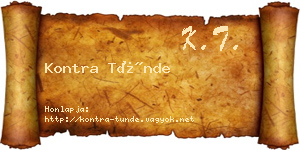 Kontra Tünde névjegykártya